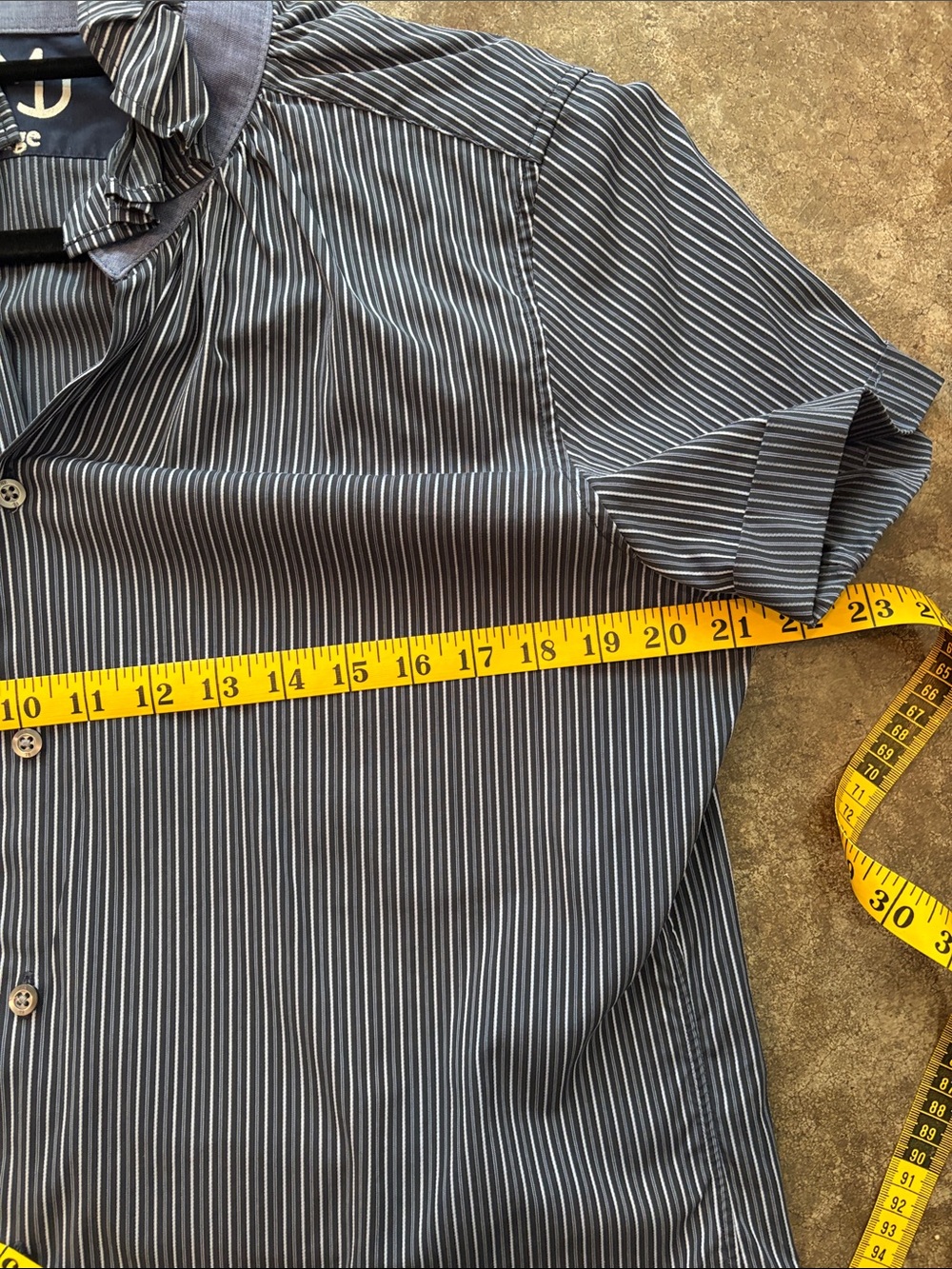 KMJ Women's Black Pinstripe Button-Down Shirt - Picture 6 of 6